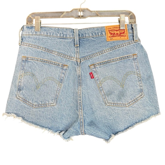 Levi’s 501 High Rise Cutoff Denim Jean Shorts Light Wash Women’s Size L - Picture 7 of 11